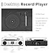 VinylsLink Record Player with Built-in Speakers, Belt-Driven Turntable Support 3-Speed, FM Radio and Bluetooth Receiving, RCA Line Out & AUX in, USB Recording and Auto Stop, Silver Black