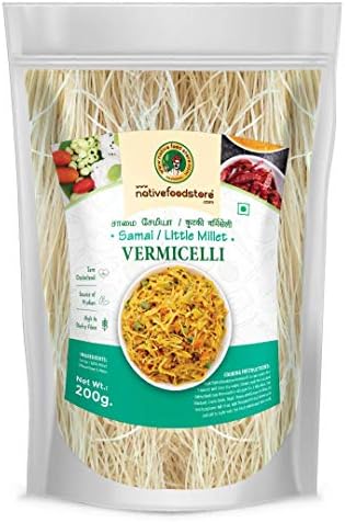 NativeFoodStore Samai Millet Vermicelli-200gms (Kutki,Sama/Samalu,Saamai,Saame/Save,Chama) semiya, Easy to cook, 5 mins quick, No Cholesterol, No maida, enjoy kheer, payasam, upma, pulav