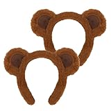 Semato 2 Pcs Brown Bear Ears Headband Cute Costume Headwear Fashion Hairband Hair Accessories for Adult Party Decoration