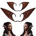FRESHME Renaissance 2 Pairs Brown Pixie Elf Ears - Silicone Short and Long Fairy Ears Set Brown Skin for Women Cosplay Anime Vampire Elven Christmas Halloween Masqerade Costume Accessories