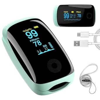 Finger Pulse Oximeter, SpO2 and Pulse Rate Monitor, with User Manual and Lanyard (SEQ-A2)