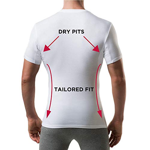 Sweatproof Undershirt for Men with Underarm Sweat Pads (Slim Fit, Crew Neck) - Thumbnail 4