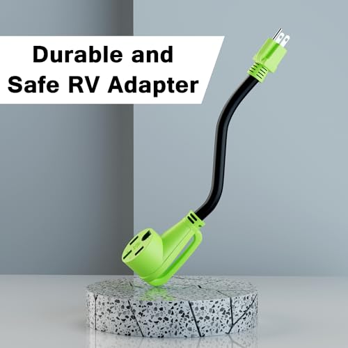 RV Adapter Plug 50 Amp to 15 Amp 110 Volt Cord, STW, 10AWG OFC, 1ft/12inch by Conable - Used condition - Image 6