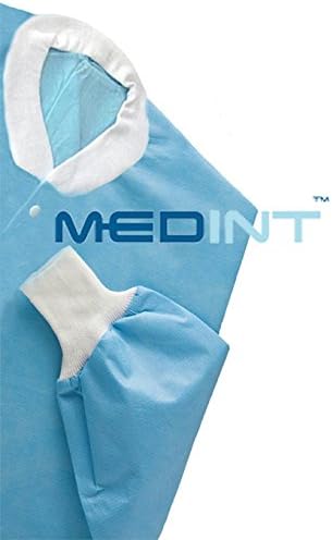 Disposable Lab Coats (Medium) With Buttons and 3 Pockets; Knee Length Coat; Packet of 3 Gowns; Long Sleeve; Medint