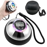 Powerball Handtrainer Gyroball with Counter for Forearm Strength and Grip Training - 5-Stage Adjustable Zinc Alloy Gyro Ball with Colorful LED Lights and Storage Bag, Stable and Quiet Wrist Exerciser