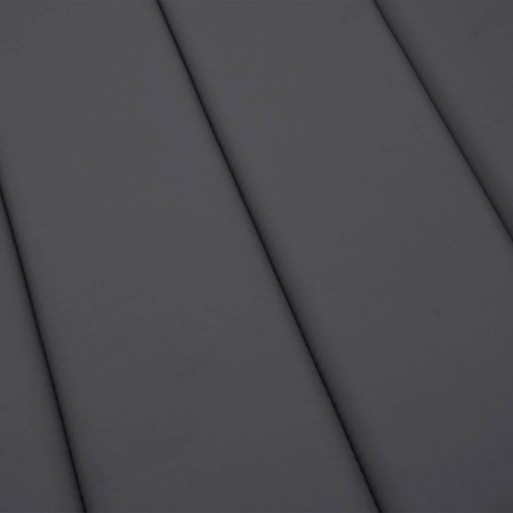 Cuscino per sedia a sdraio, 200 x 50 x 3 cm, colore antracite