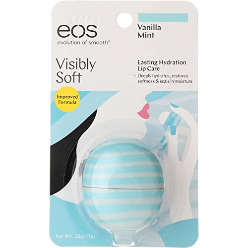 eos lip balm 5 pack - EOS Visibly Soft Lip Balm Sphere, Vanilla Mint 0.25 oz (Pack of 5)