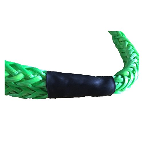 Image of UHMWPE 13 /32 inch Soft Shackle with Black Saft Guard Heavy Duty for 4 Off-Road ATV UTV Winch Ropes-Green Color