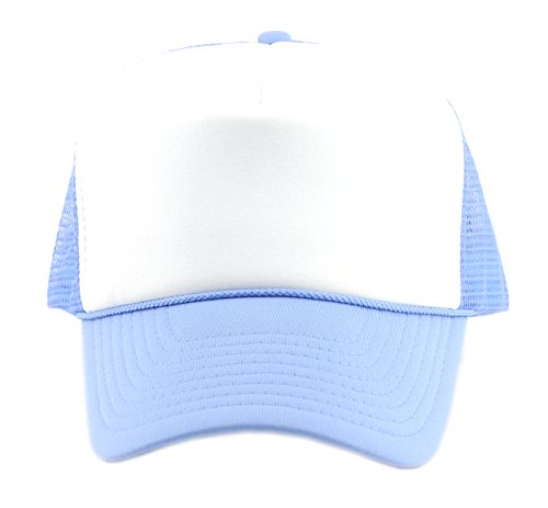 Image of NYFASHION101 Plain Mesh Trucker Hat - Breathable 6-Panel Daily Snapback Cap, Customizable Ideal for DIY Embroidery & Patches