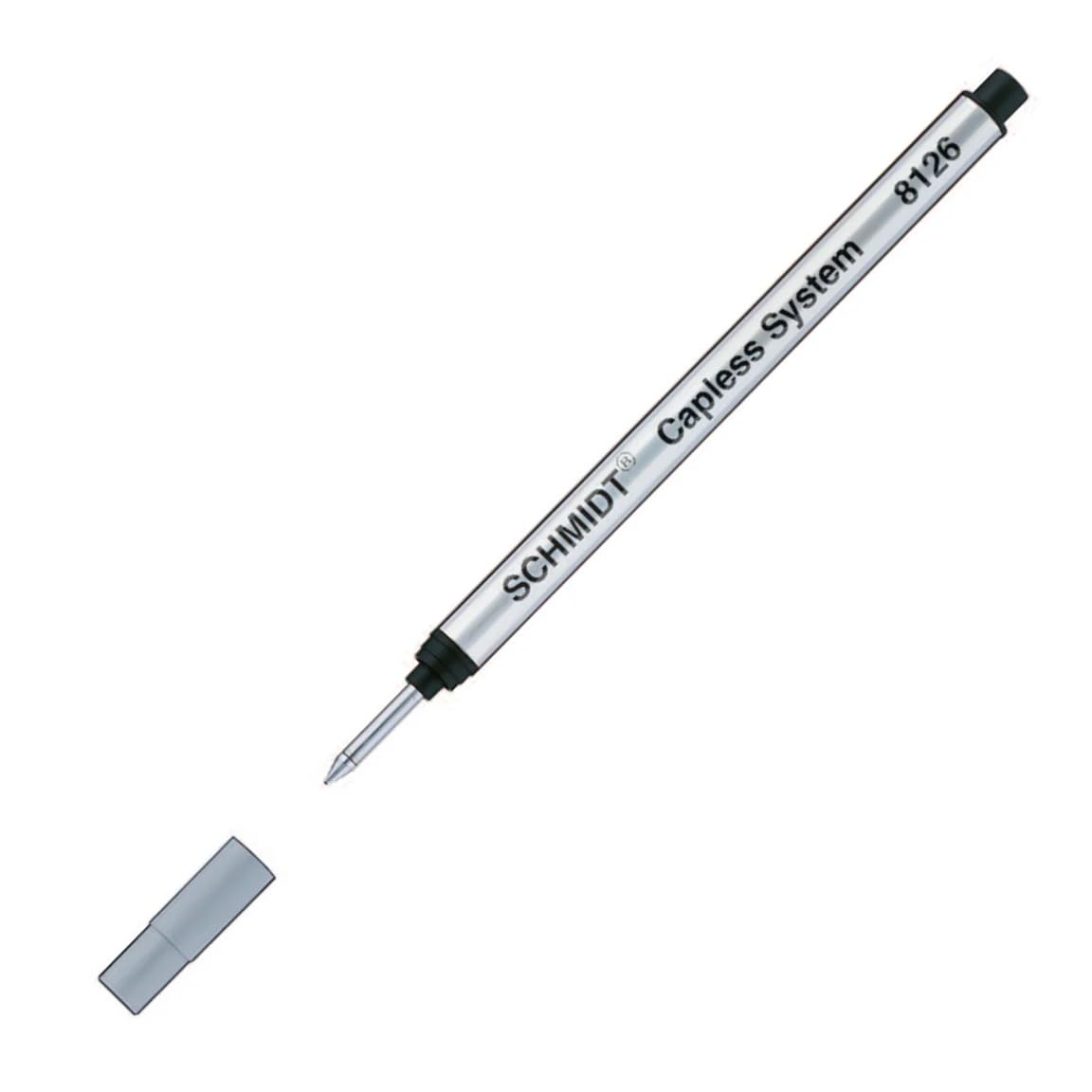Schmidt 8126, confezione da 2 mini refill per penna rollerball di colore nero, con punta fine, senza tappo