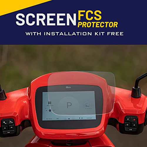 Image of FCS Speedometer Screen Protector Guard for Ola S1 / S1 Pro EV /Ola S1 Pro Gen 2 / Ola S1 Pro Gen 2 / Scooter Screen Guard | 9H Anti Shock Edge to Edge Full | (Glossy)