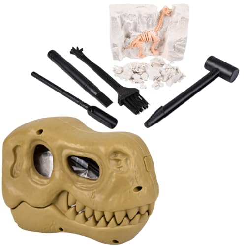 Natural State Novelty Dino Dig Kit for Kids - Dinosaur Fossil Digging Kit with Mini Tools & T-Rex Skull Case - Unearth Dinosaur Bones!