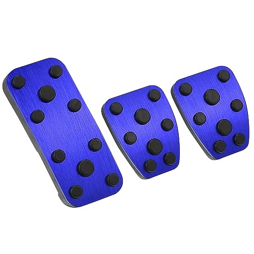Unifizz 3PCS Car Anti Slip Aluminum Alloy Car Foot Pedal Pads Accelerator Gas Brake Clutch Pedal Cover Blue Kit for Subaru Impreza GE GH GR GV Forester SG SH SJ