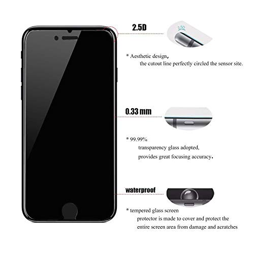 Pehael [3-Pack] Iphone 8 Plus Iphone 7 Plus High Definition Privacy Screen Protector, Black Tempered Glass Screen Protector, Easy Install (5.5 Inch) #TOP3