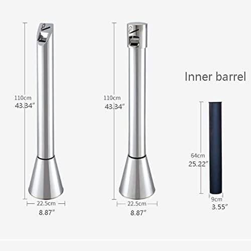 Stainless Steel Outdoor Cigarette Butt Receptacle, Fireproof Standing Ashtray Bin for Bars, Restaurants, Cafes - Durable Trash Can for Safe Cigarette Disposal