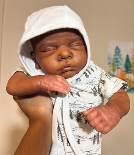 Muñeca Reborn Negra Realista 19 Pulgadas Cuerpo Suave miniatura 1