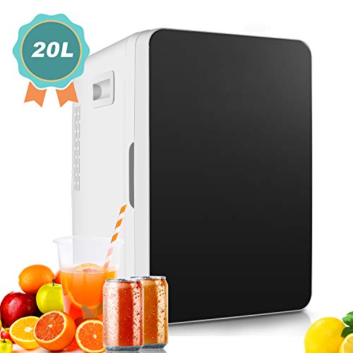 20L Mini Fridge, Large Capacity Compact Cooler and Warmer with Temperature Control, Single