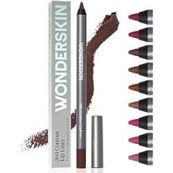 Wonderskin Lipliner Pencil - 360 Contour Lipliner, Long Lasting, Sharpenable Lip Pencil, Waterproof and Transfer-Proof Nude Lip Liner (Cocoa)