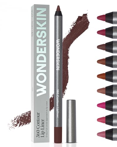 Wonderskin Lipliner Pencil - 360 Contour Lipliner, Long Lasting, Sharpenable, Waterproof and Transfer-Proof Brown Lip Liner Pencil (Cocoa)