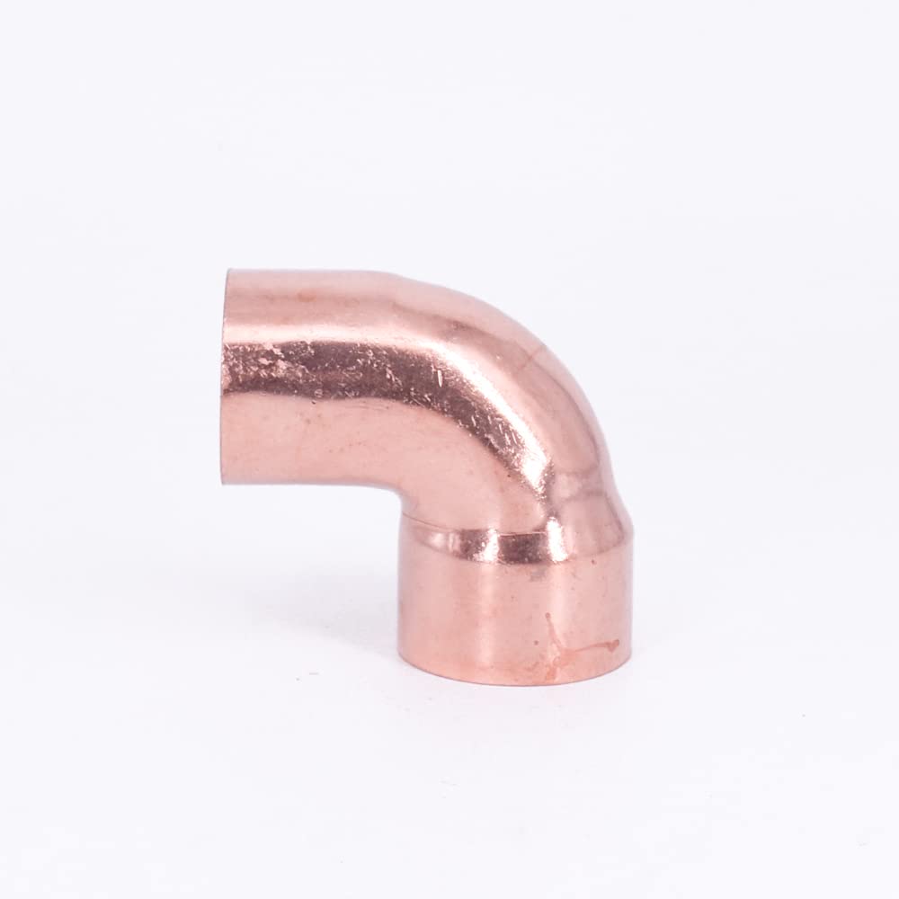 Codo de 90 grados de cobre con extremo macho de 1/2", 5/8", 3/4", 7/8", 1", 16, 19, 22, 28, 35, 42, 54, 67 y 76 mm for aire acondicionado.(76mm Wall 2.0mm)