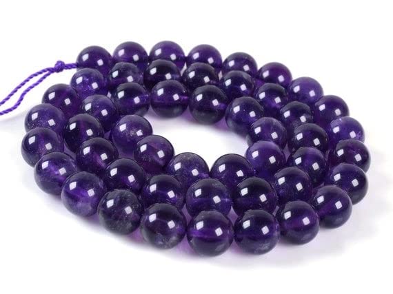 Améthyste 8mm perles rondes de qualité A en fil de 16 pouces pour bijoux