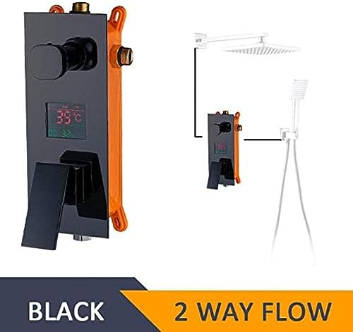 Douche à effet pluie mitigeur encastré et colonne de douche numérique LED