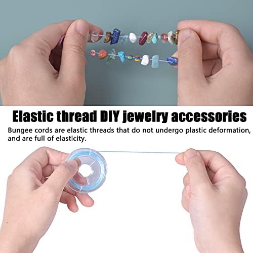 smatime 10 Color Elastic Beading Threads Crystal Stretch Beading Cord Colorful Jewellery Making String Nylon Cord for Bead Threading DIY Craft Necklace Bracelet Ornament Hanging Decoration, 100mx0.8mm