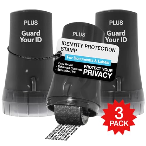 Image of Guard Your ID Advanced 2.0 Rollers Identity for Theft Address Eraser and Security Prevention (Regular 3-Pack, Black)