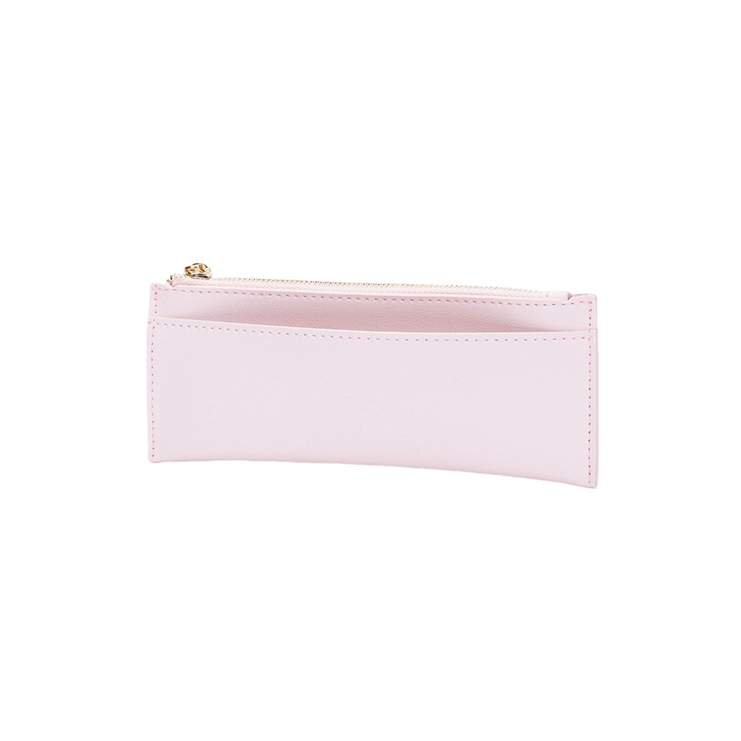 Pencil Pouch for Teens School Office Supplies Pencil Case Cosmetic Bag Zipper (Pink,Faux leather)