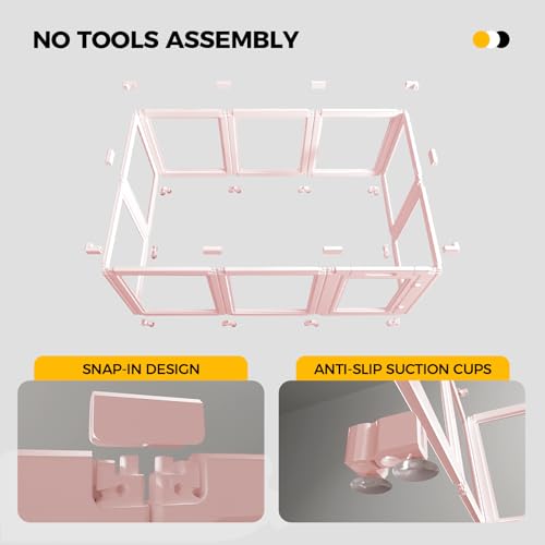 Image of 24 inch H Extension Kit 1 Gate + 1 Panel, T-Buckles for Compartment, Expandable Clear Dog Play Pen Acrylic Dog Playpen Indoor,for Puppy Cat Bunny Small & Medium Dogs
