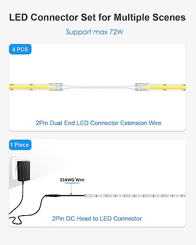 ALITOVE Set di connettori per strisce LED per 8 mm...