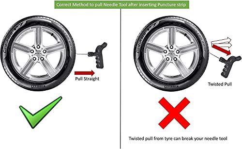 Image of 8in1 Universal Tubeless Tire Puncher Kit Emergency Flat Tire Repair Patch Puncture Kit for Car, Bike, SUV, & Motorcycle with Storage Bag, Polish,Glue, Plier With10 Strip. (All in 1)