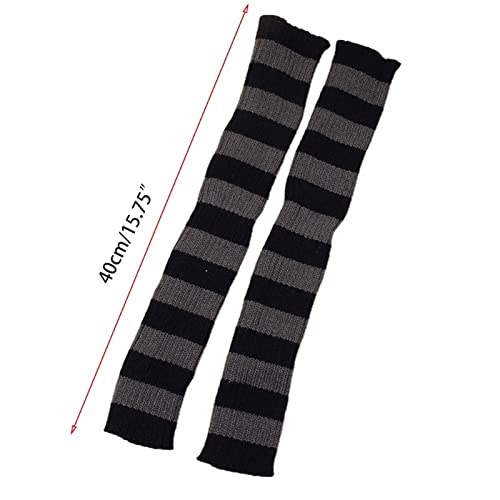 Cozy Women Scaldamuscoli a Righe Colorate in Maglia Calzini Alti al Ginocchio Lunghi Calze da Studente Slim per Donne Ragazze (Color : Black Grey, Size : One Size) (White Purple One Size)