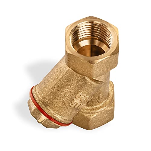 Metalandbrassco 1234567 1/2 Inch Y-Type Strainer Coarse Water Filter Brass Threaded Pump 0.5 Inch Female Thread Connector Filtering Valve Adaptors Oil Separation Mesh Sediment Filters thumb #6