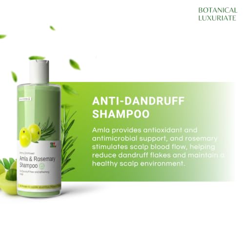 Image of Botanical Luxuriate Amla & Rosemary Anti-Dandruff Shampoo | Paraben Free | Dermatologically Tested | pH Balanced | For Healthy, Dandruff-Free Scalp | 100 ml (Pack of 3, Pack of 3)