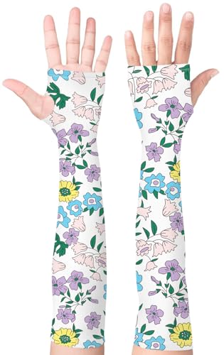 Image of Bebila Gardening Sleeves for Women Farm UV Sun Protection Anti-Scratch Cooling Sleeves with Thumb Hole Arms Cover Outdoors