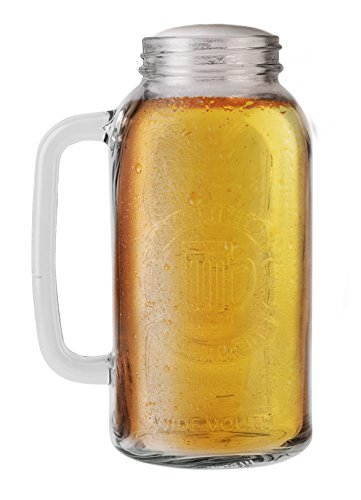Barbuzzo Mason Beer Stein (Half-Gallon) - the Perfect Gift for Your Favorite Beer Lover - Authentic Vintage Mason Style Look - Durable Construction to Last for Many Years - Holds 64 Ounces
