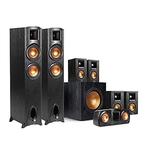 Klipsch Synergy Black Label F-200 7.1 Powerful and Efficient Home Theater System with 12″ Front-Firing Subwoofer and Tractrix Horn Technology for Cinema-Quality Sound