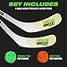 Green Biscuit Youth Street Hockey Stick with Two NHL Off Ice Hockey Pucks-Durable & Lightweight Ice Hockey Stick with ABS Blade and Premium Wood Shaft for Easy Grip and Better Control (Left)