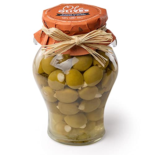 Aceitunas Manzanilla rellenas de almendras - ánfora 580g