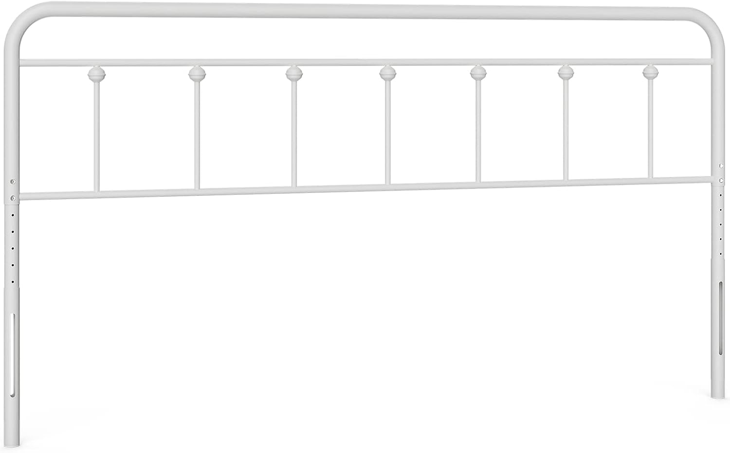 IKIFLY Metal California King Size Headboard, Adjustable Height, Farmhouse Victorian Style, Easy Assembly, Steel Headboard Only for Bedroom, White/Cal King
