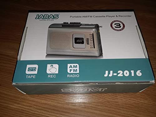 Jaras Limited Edition Portable AM/FM Radio Personal Cassette Player Compact Lightweight Design Stereo AM/FM Radio Cassette Player/Recorder & Built in Speakers