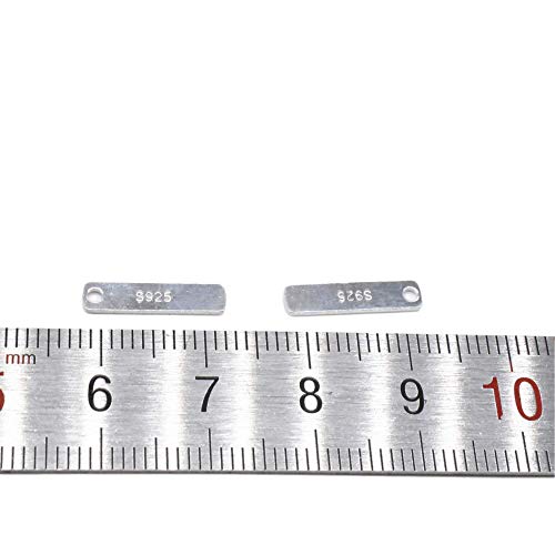 Breloques rectangulaires argent 925 étiquette de qualité pour collier