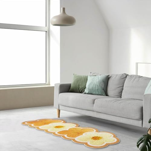 Decoración de interior con alfombra de baño con estampado de flores 120x50 cm 4