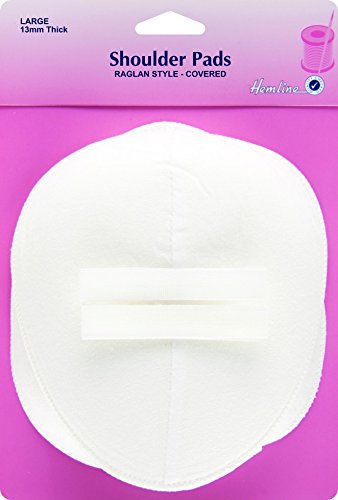 Hemline Raglan Shaped Shoulder Pads White