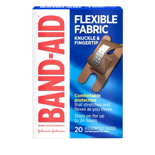 Image of BAND-AID Brand Sterile Flexible Fabric Adhesive Bandages, for Protection & Wound Care of Minor Cuts & Burns, with Quilt-Aid Technology to Cushion Painful Wounds, Finger & Knuckle, 6 Pack