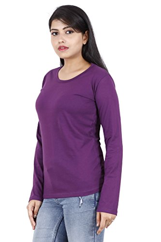 Image of FLEXIMAA Women's Full Sleeve Round Neck Plain T-Shirt Pack of 4