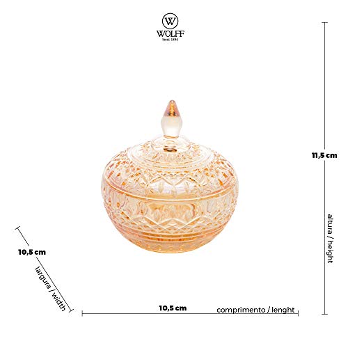 Wolff POTICHE DECORATIVO CRISTAL LYS 11x12cm ÂMBAR