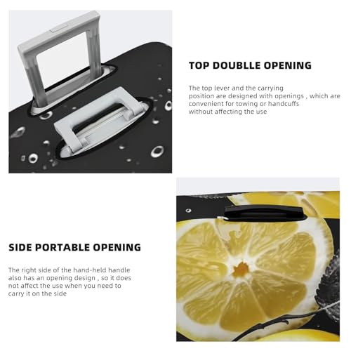Travel Luggage Cover Fashion Suitcase Protector Lemon with on Black and White Spandex Baggage Covers Washable Suitcase Covers Anti-Scratch Luggage Cover Protectors Fits 18-32 Inch Suitcases Medium4