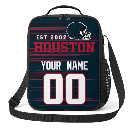 Image of Houston Lunch Bag Custom Name and Number Personalized Gifts | Custom Personalized Lunch Box for Men Women